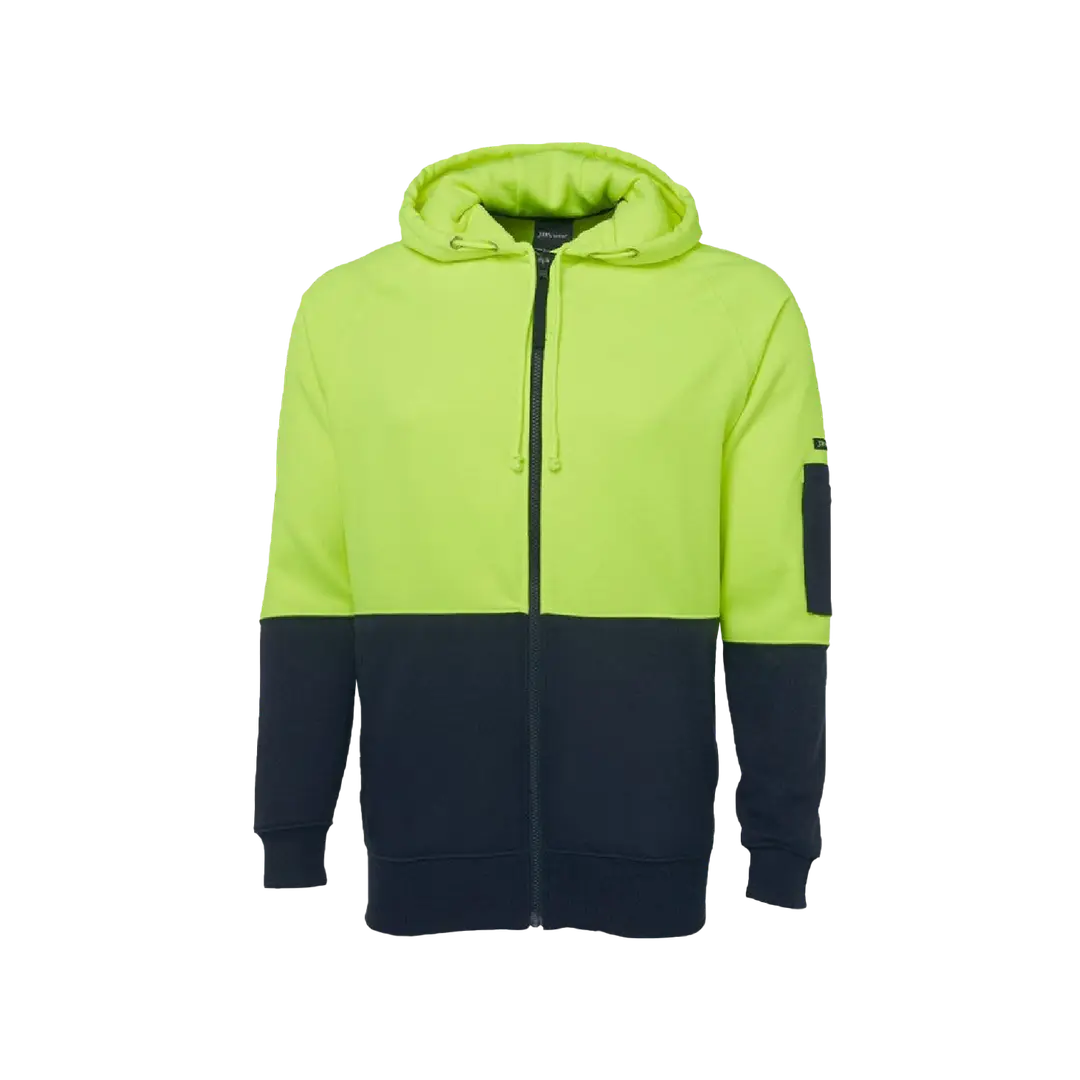 JB's 6HVH Hi Vis Full Zip Fleecy Hoodie