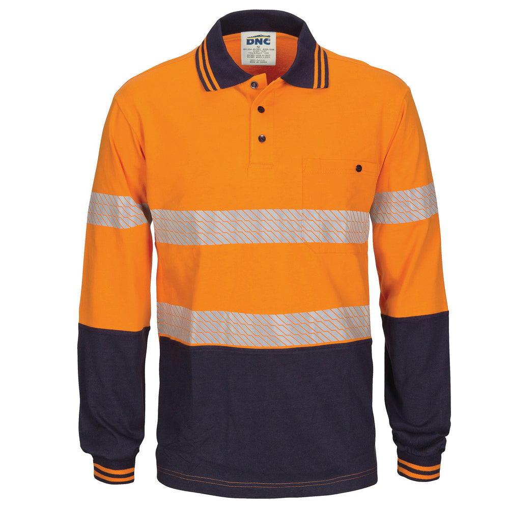 DNC 3516 Hi-vis Segment Tape Cotton Jersey Polo - LS