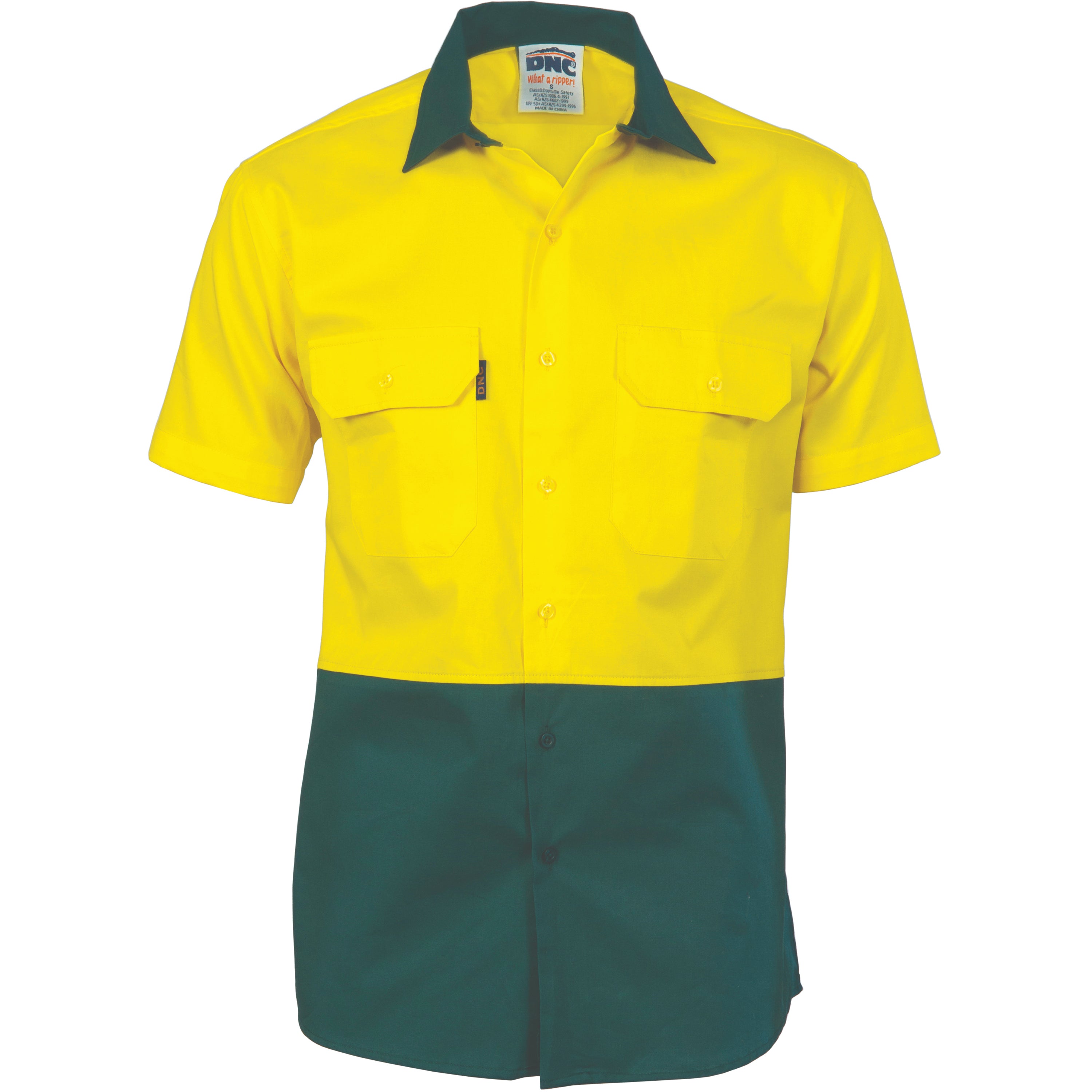 DNC 3831 Hivis Two Tone S/S Cotton Drill Shirt