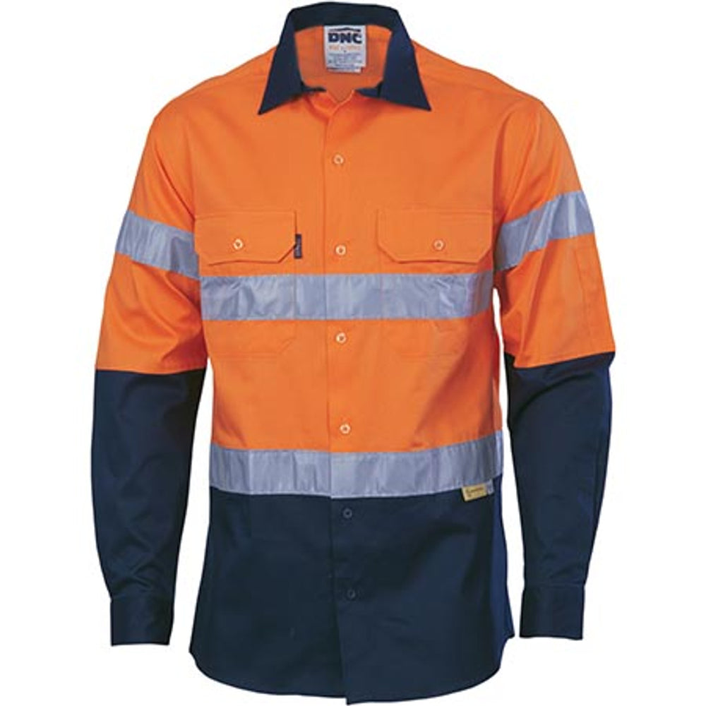 DNC 3886 Hivis Cool Breeze Cotton Shirt with 3M Reflective Tape LS