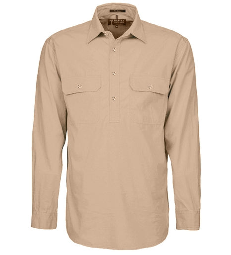 Ritemate RM200CF Men's Pilbara Closed Front LS Shirt