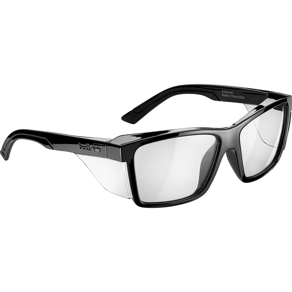 Bolle STK42N10A STKS 420 Clear PC Lens Platinum AS/AF Black Gloss PC Temples/Frame