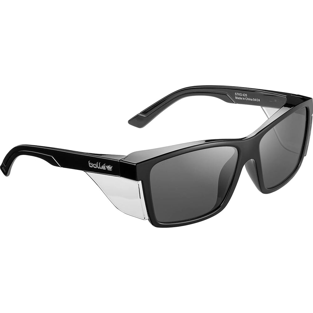 Bolle STK42N20A STKS 420 Smoke PC Lens Platinum AS/AF Black Gloss PC Temples/Frame