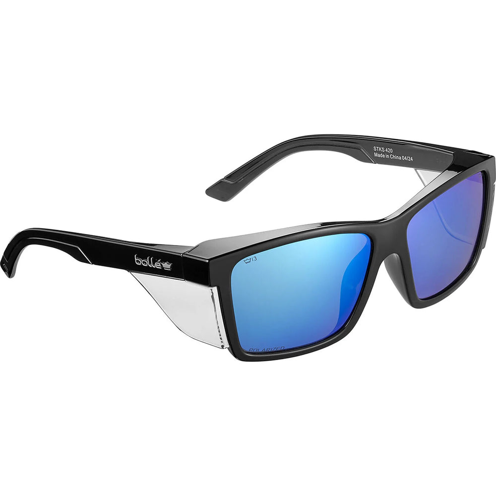 Bolle STK42N51A STKS 420 Cobalt Mirror Polarised PC Lens AS Black Gloss PC Temples/Frame