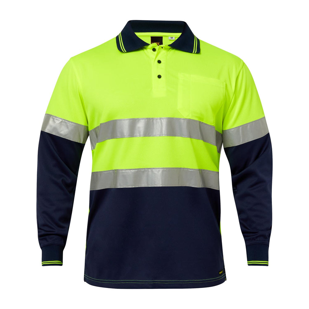 Workcraft WSP409 Hi-Vis Tape Two Tone Polo LS