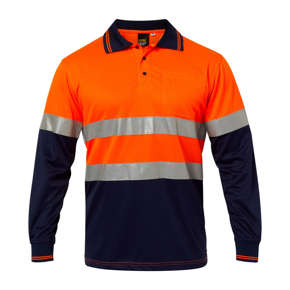 Workcraft WSP409 Hi-Vis Tape Two Tone Polo LS