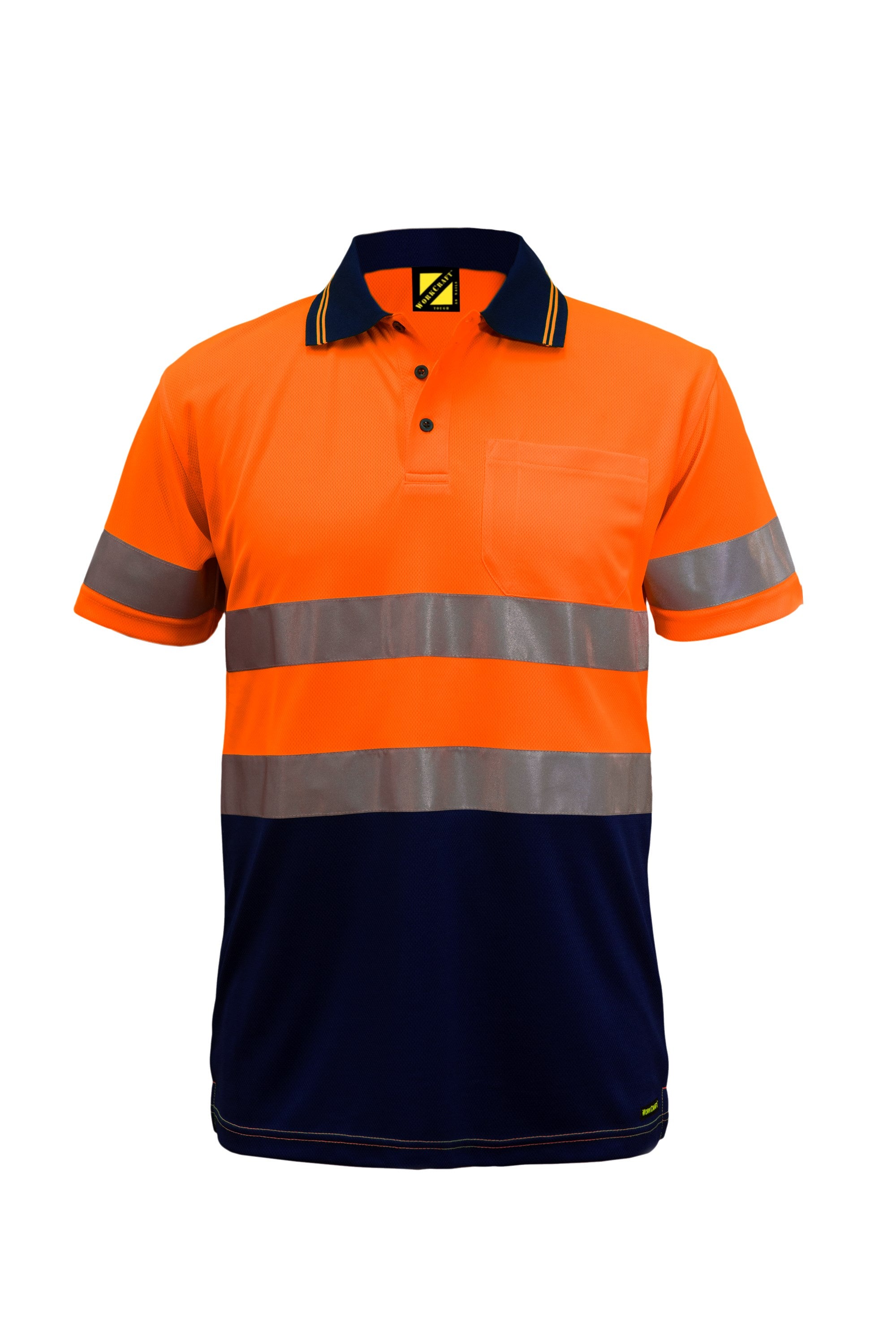 Workcraft WSP410 Hi-Vis Micromesh Polo w/ Tape SS