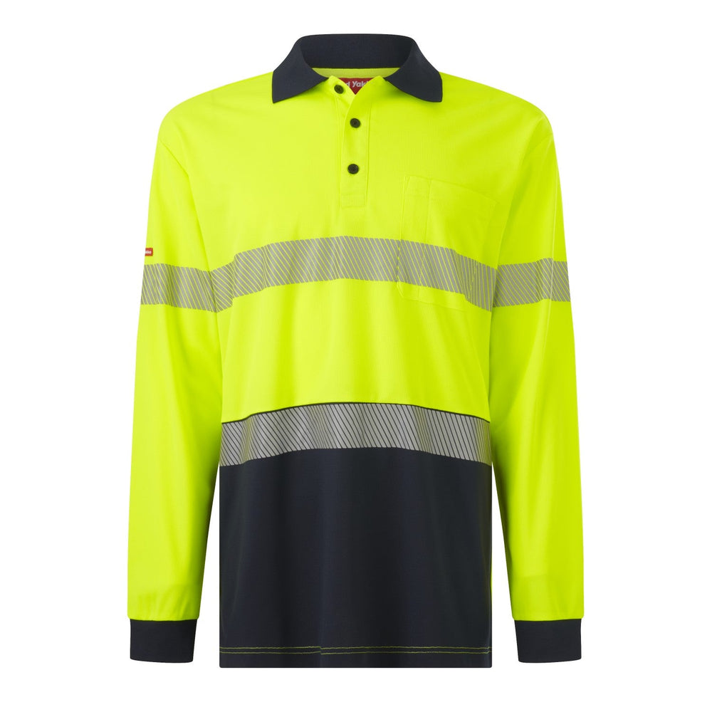 Hard Yakka Y19619 Mens Long Sleeve Hi-Vis Taped Polo