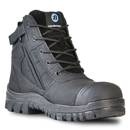 Bata Zippy Mid Cut Zip sided Safety Boots
