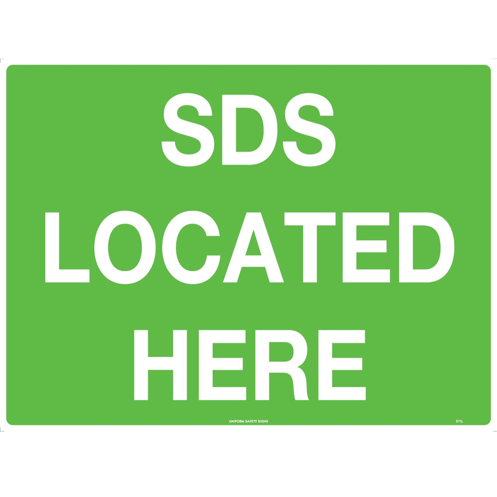 FastAid SE013A-POLY SDS Located Here Sign 600 x 400mm