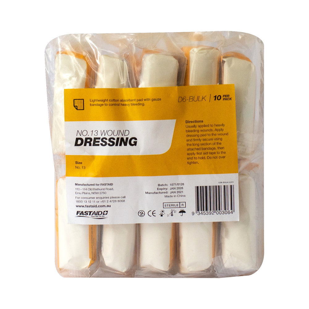 FastAid D6-BULK Wound Dressing No.13 10pk