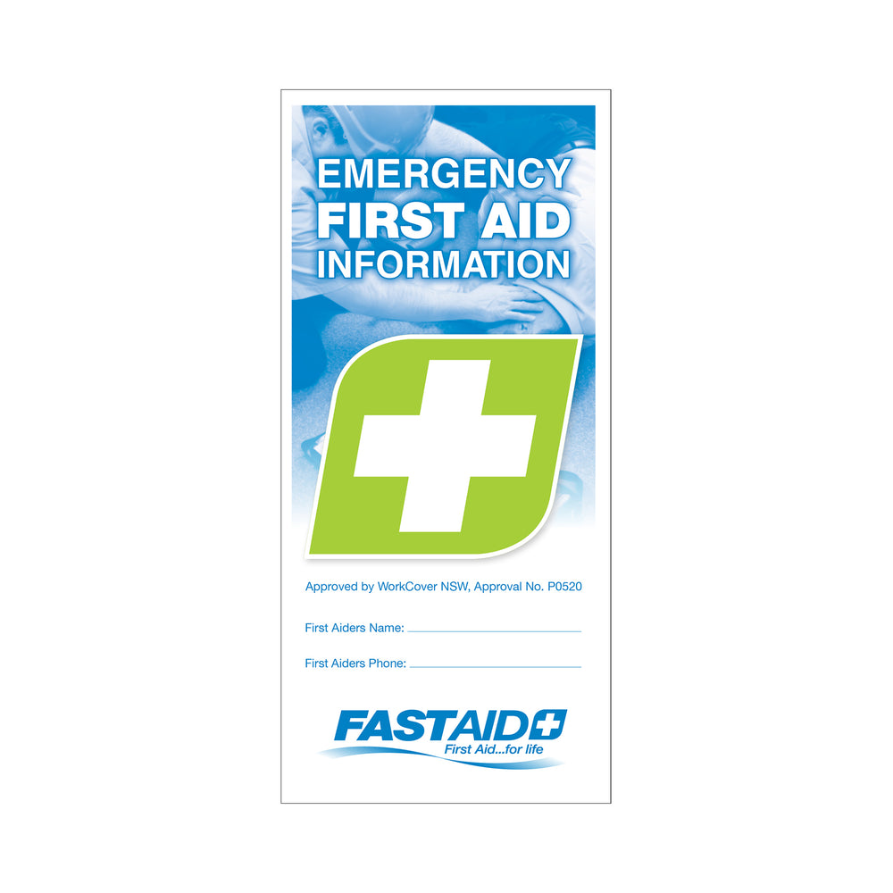 FastAid FLB001 Emergency First Aid Information Booklet 50pk