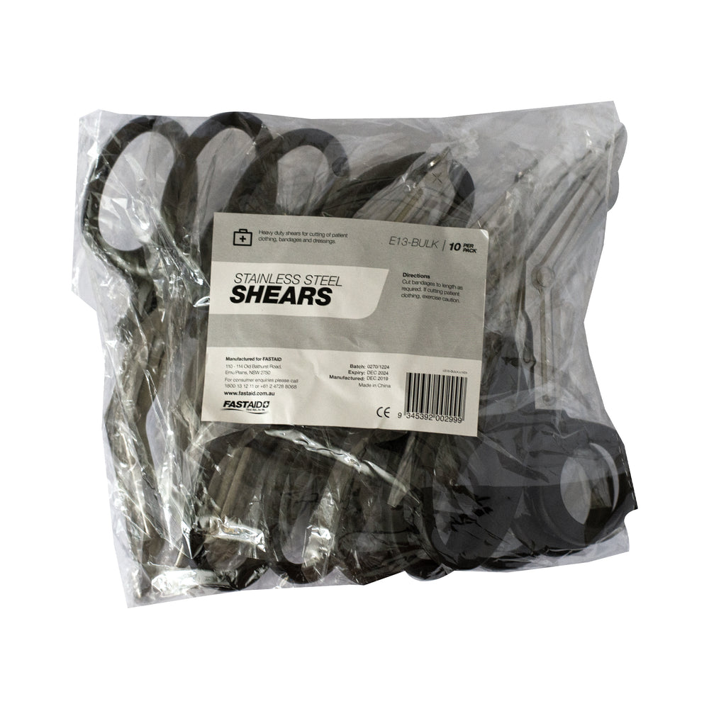 FastAid E13-BULK Stainless Steel Shears 8 Inch 10pk