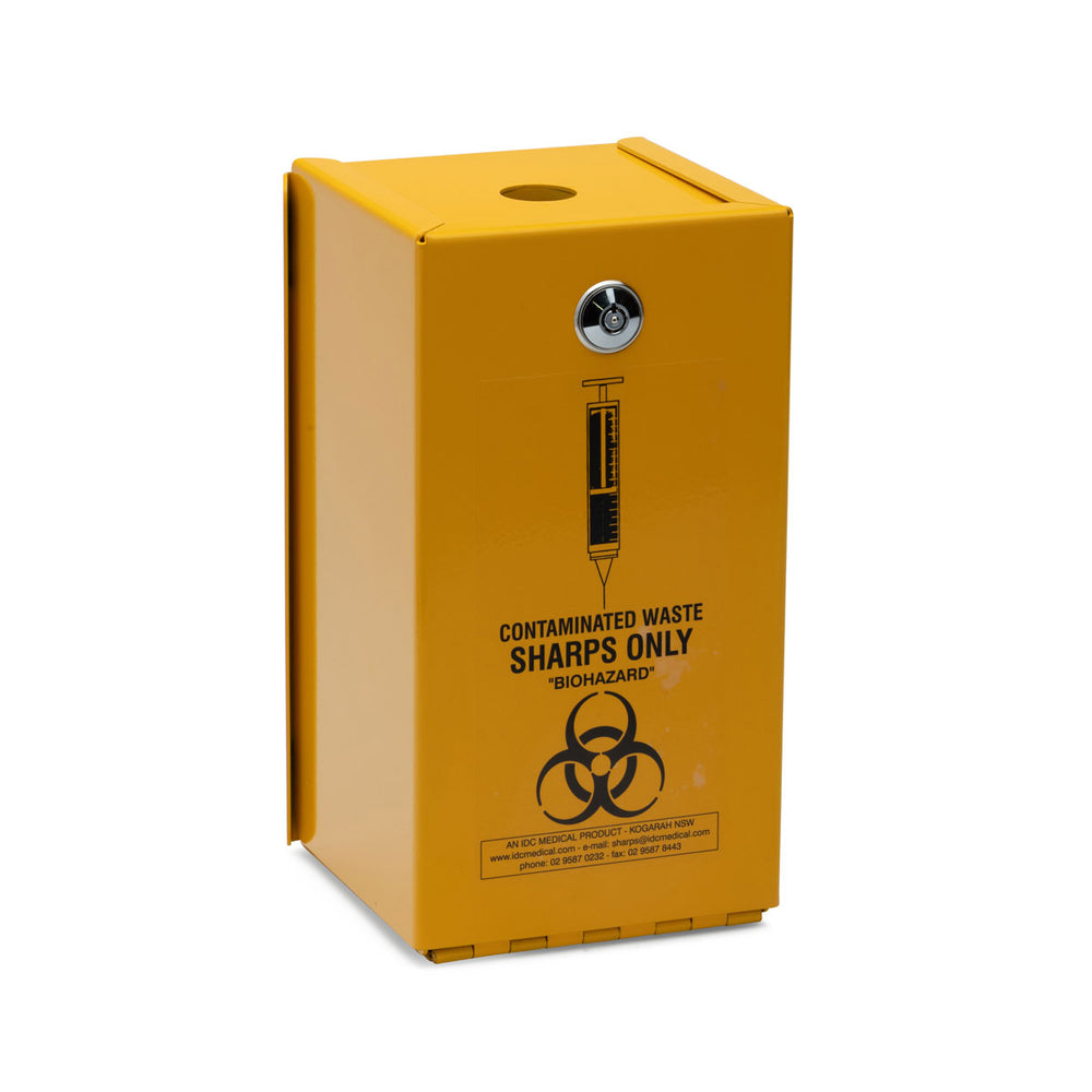 FastAid FSM205 Sharps Metal Safe, 5L, Yellow Armour