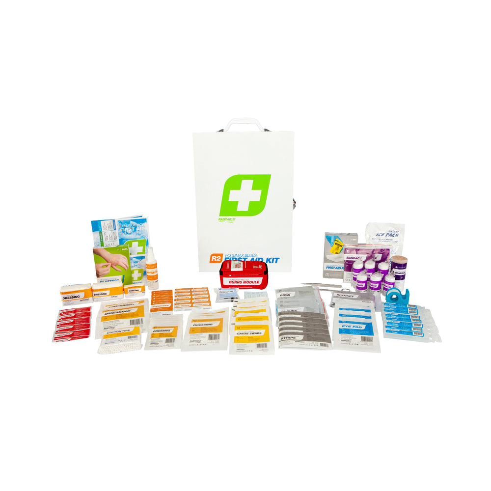FastAid FAR2F10 R2 Foodmax Blues Metal Cabinet First Aid Kit