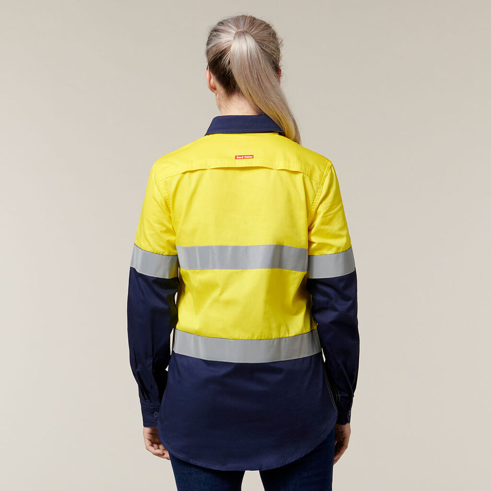 Hard Yakka Y08805 Ladies LS Hi Vis Light Wieght Vented Shirt With Tape