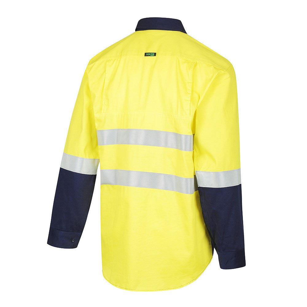 Workit 2027t Hi-vis 2 Tone Closed Front Dual Weight Welders Taped Shirt