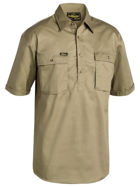 Bisley Bsc1433 Closed Front S/s Cotton Drill Shirt