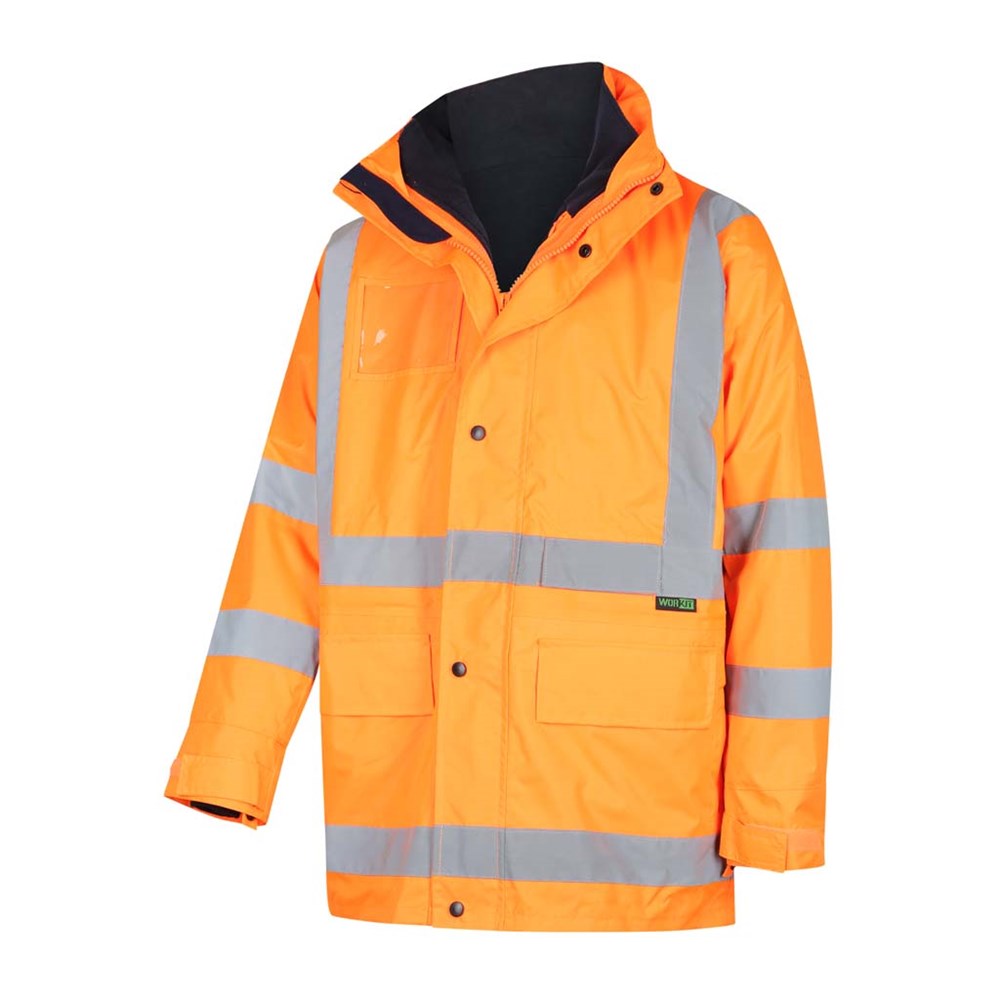 Workit 3004 Hi-vis 2 Tone 5 In 1 Waterproof Biomotion X-back Rail Taped Jacket