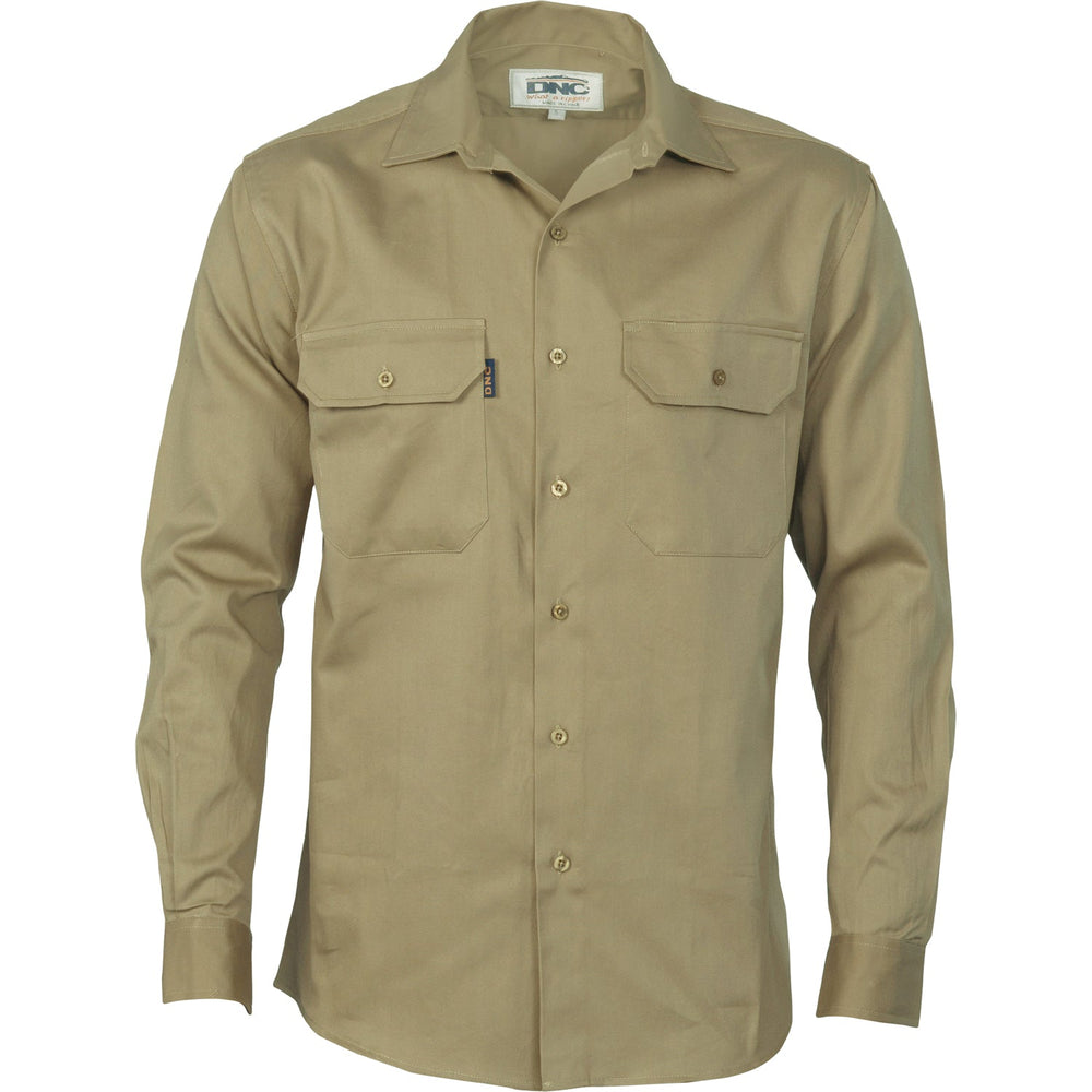 Dnc 3202 Cotton Drill Work Shirt - Long Sleeve