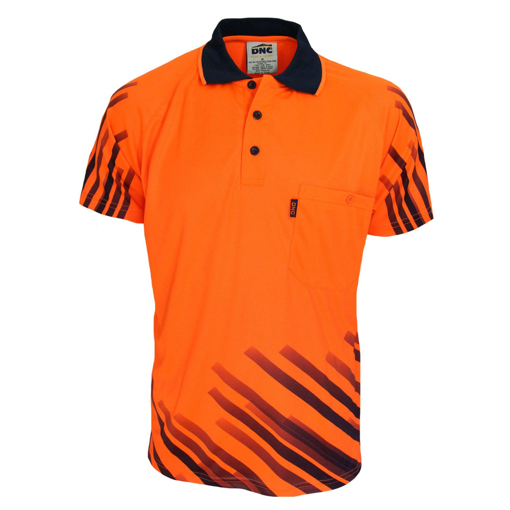 Dnc 3566 Hivis Sublimated Full Stripe Polo