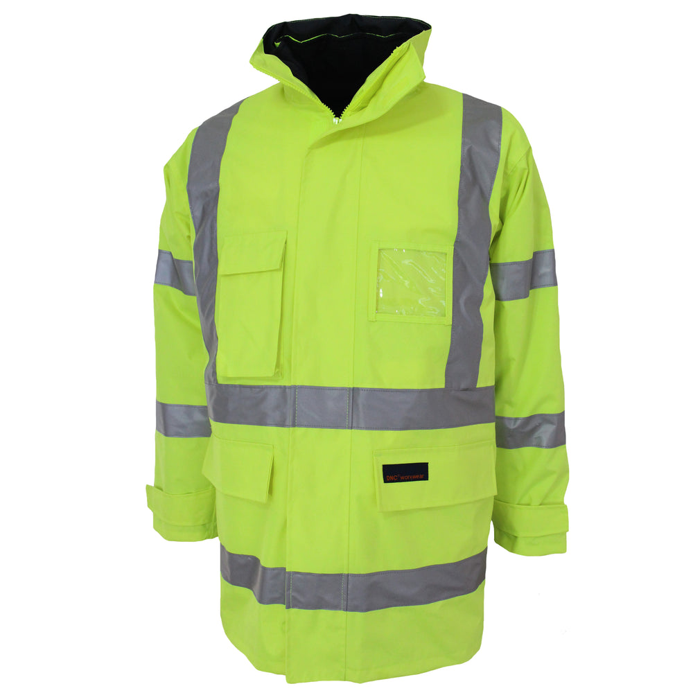 DNC 3572 Hivis 6 in 1 Breathable Rain Jacket Biomotion