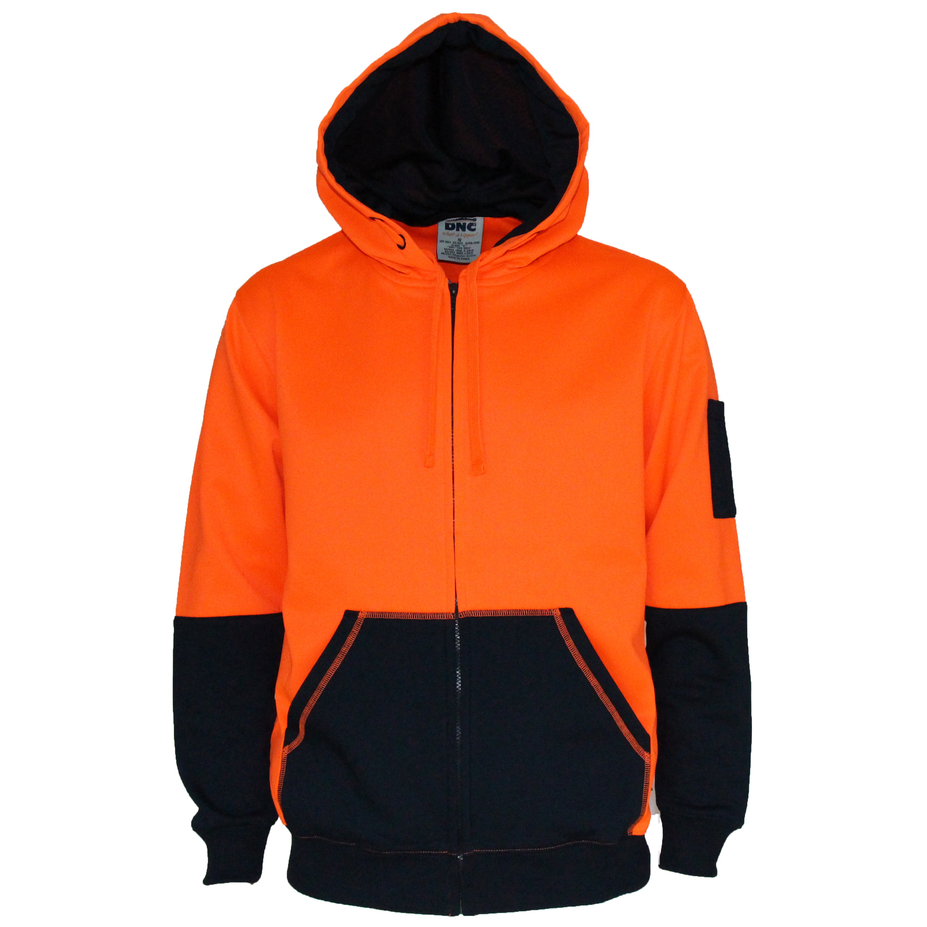 DNC 3722 Hi-Vis 2 tone full zip super fleecy hoodie