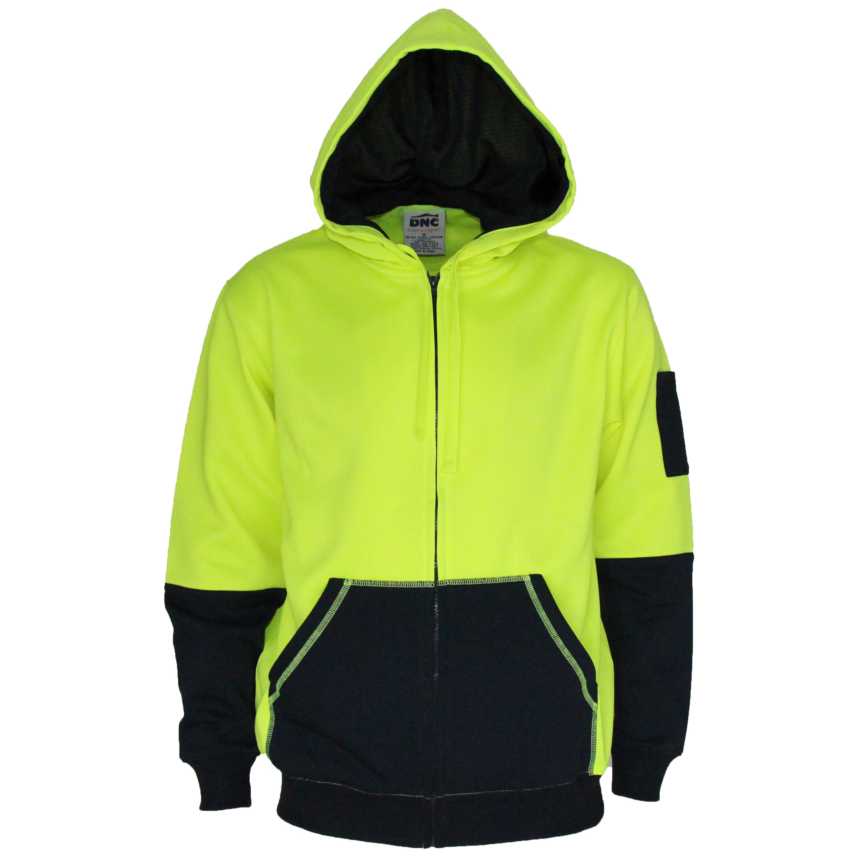 DNC 3722 Hi-Vis 2 tone full zip super fleecy hoodie