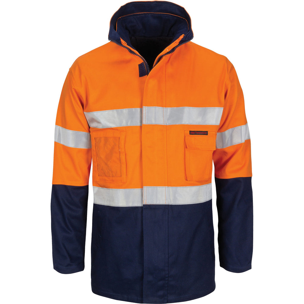 Dnc 3764 Hivis 4 In 1 Cotton Drill Jacket With Generic R/tape