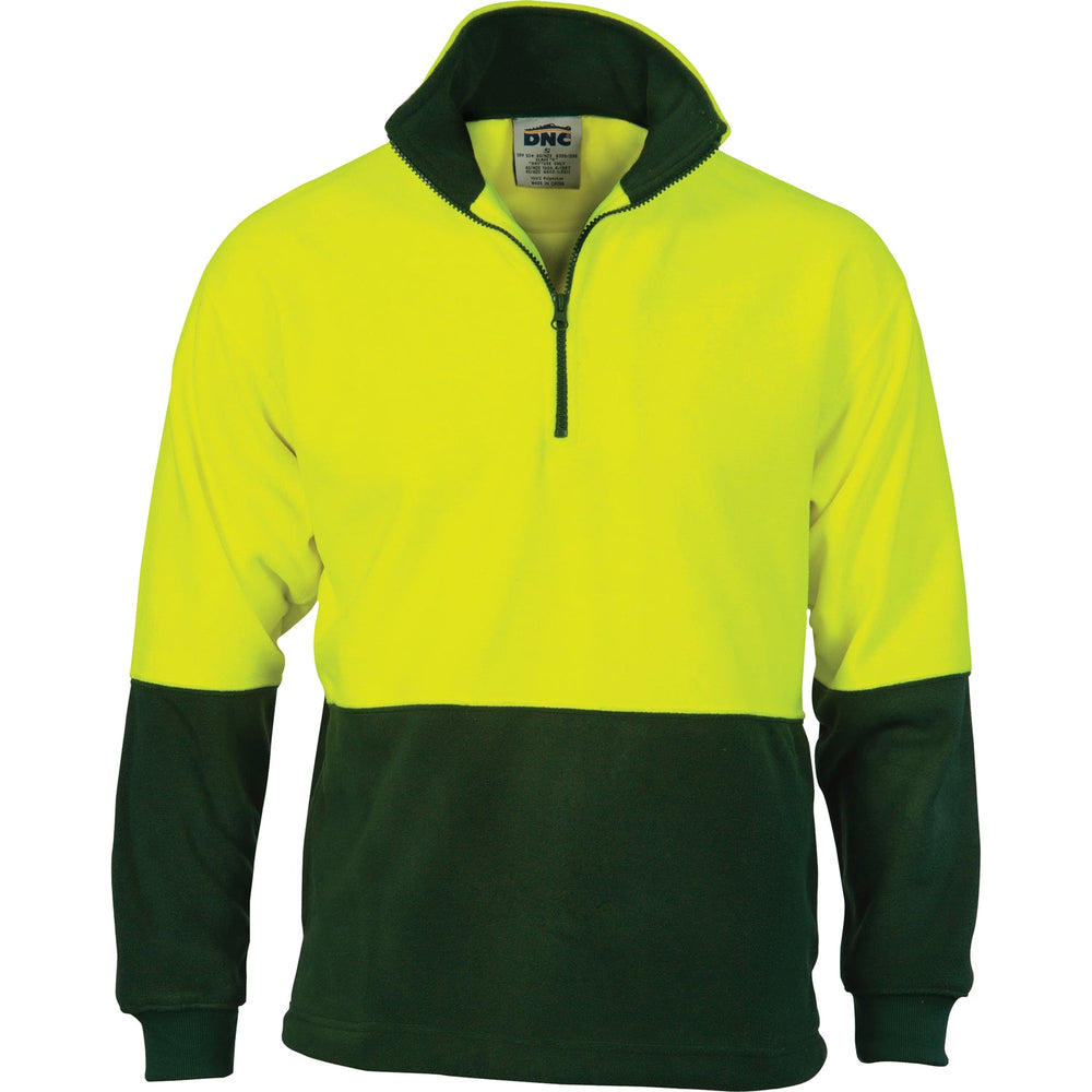 Dnc 3825 Hivis Two Tone 1/2 Zip Polar Fleece