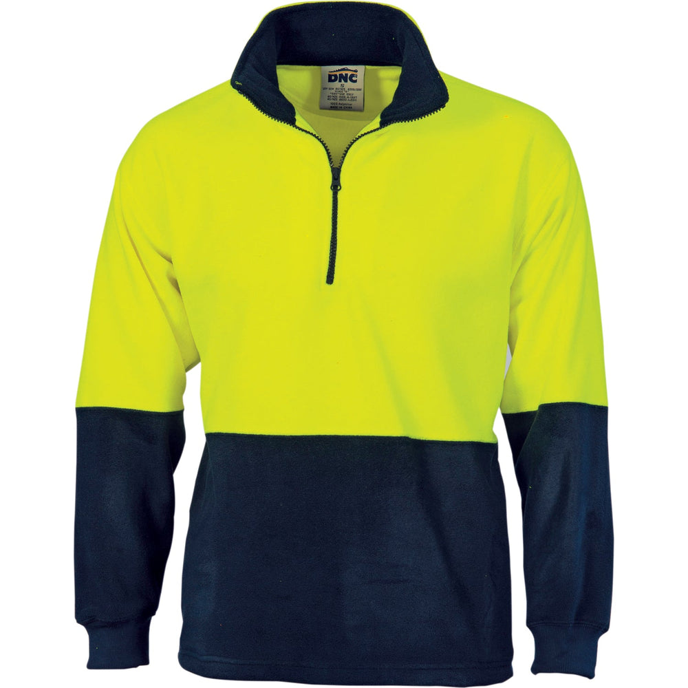 Dnc 3825 Hivis Two Tone 1/2 Zip Polar Fleece