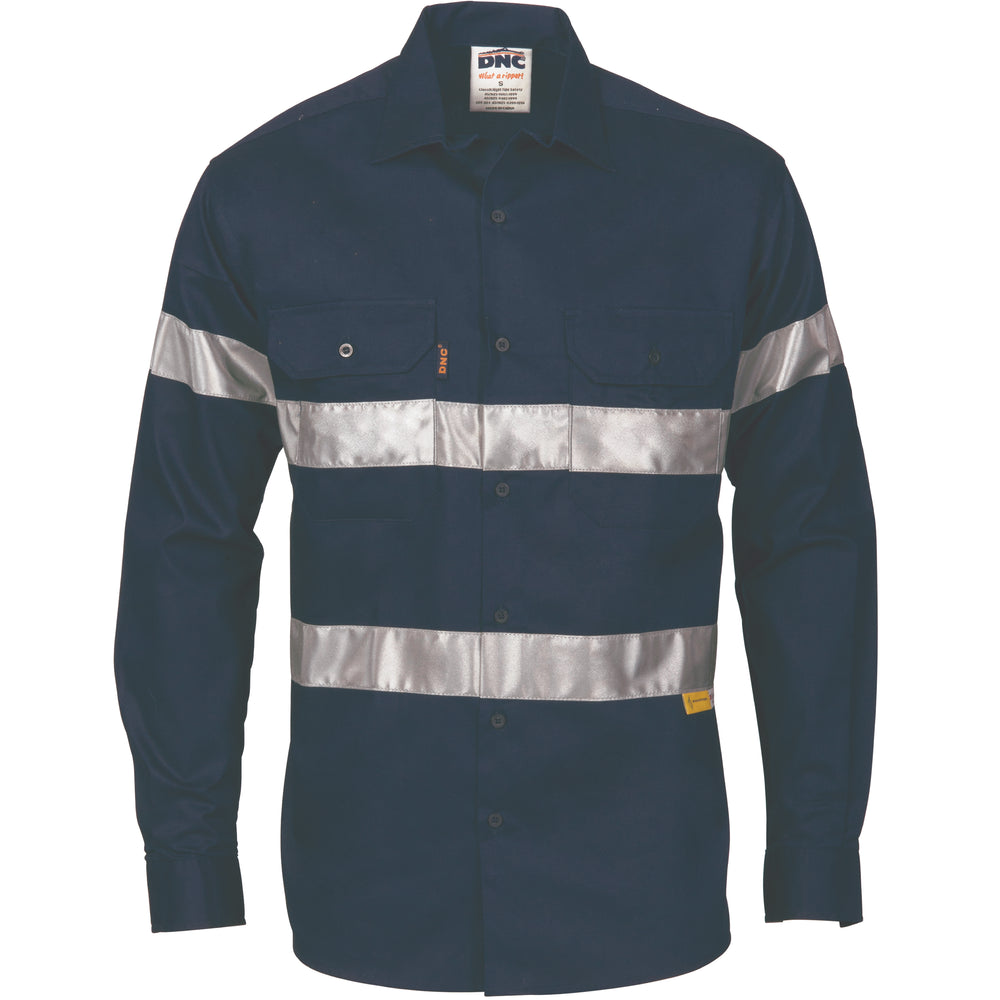 DNC 3835 Hi-Vis Drill Shirt with 3M R/Tape - long sleeve
