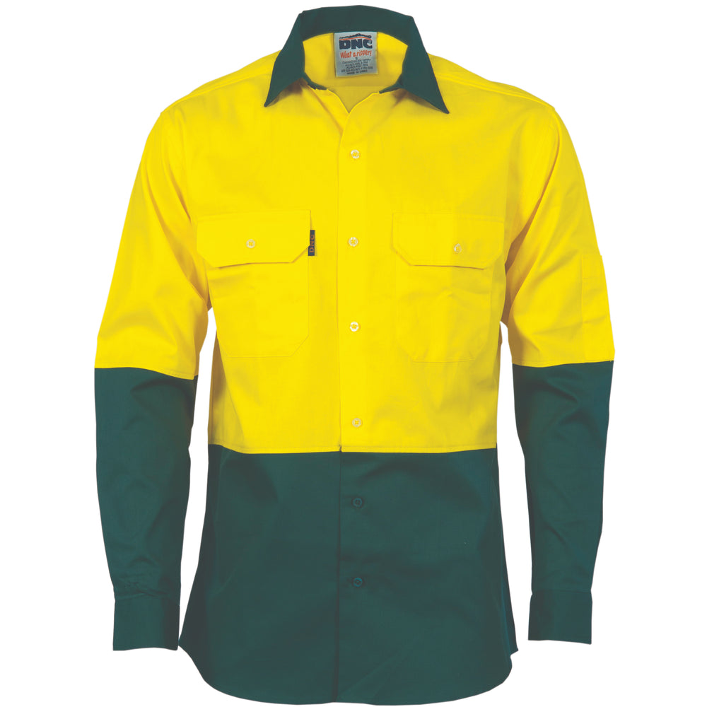 DNC 3840 Hi-Vis 2 Tone Cool-Breeze Cotton Shirt Long sleeve