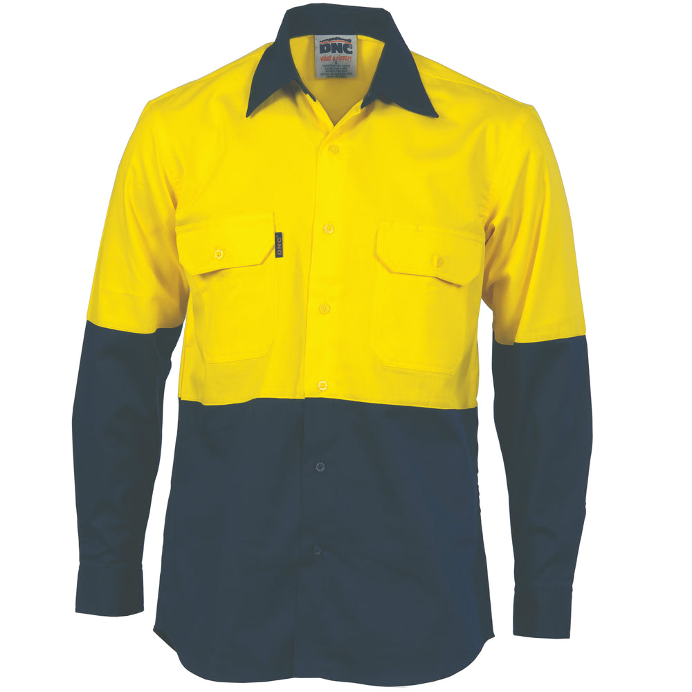 DNC 3840 Hi-Vis 2 Tone Cool-Breeze Cotton Shirt Long sleeve