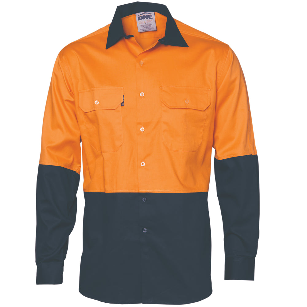 DNC 3840 Hi-Vis 2 Tone Cool-Breeze Cotton Shirt Long sleeve