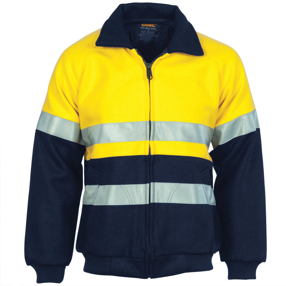 Dnc 3859 Hivis Two Tone Bluey Bomber Jacket With Csr R/tape