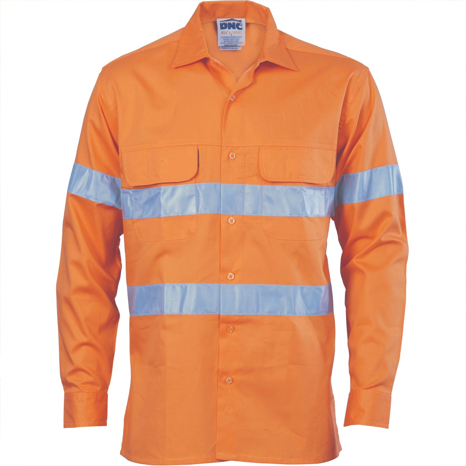 Dnc 3947 Hivis 3 Way Cool-breeze Cotton Shirt With 3mr/tape - Long Sleeve