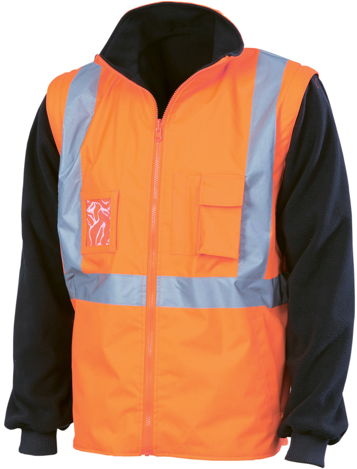 DNC 3997 Hi-Vis Cross Back D/N 6 in 1 jacket (Outer Jacket and Inner Vest can be sold separately)