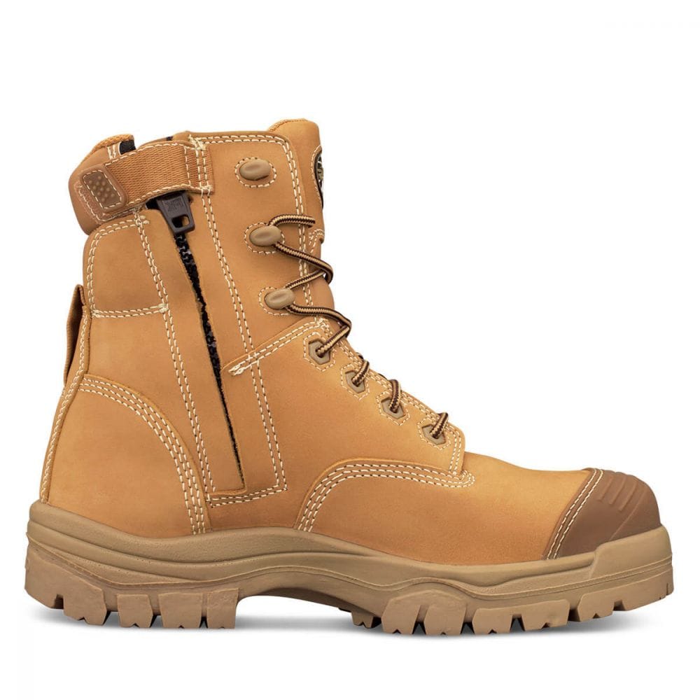 Oliver 45632z L/up Mid Cut Boot Wheat Zip Sided Safety Boot