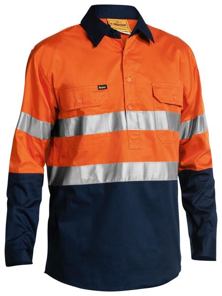 Bisley Bsc6896 Taped Hi Vis Closed Front Cool Lightweight Shirt