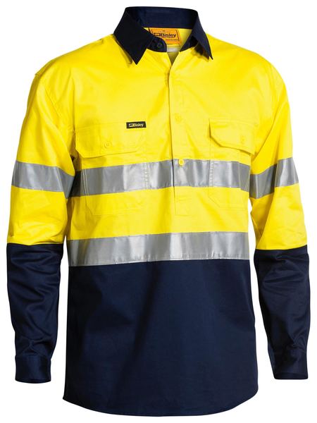 Bisley Bsc6896 Taped Hi Vis Closed Front Cool Lightweight Shirt