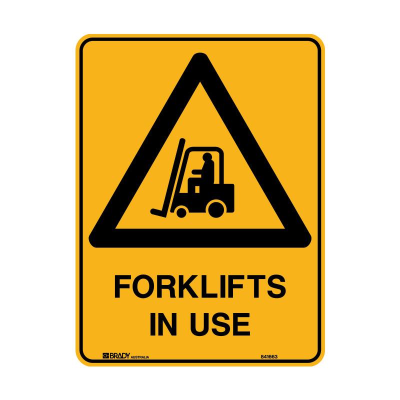 Forklifts In Use Sign 225 X 300mmwxh Polypropylene