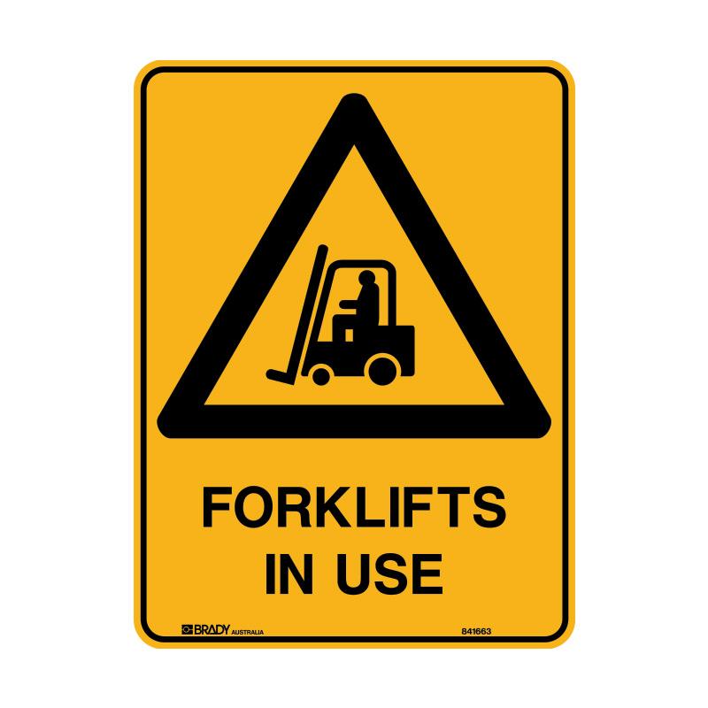 Forklifts In Use Sign 180 X 250mmwxh Self Adhesive