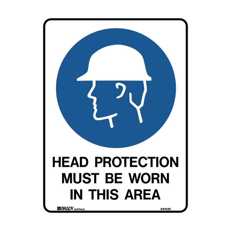 Head Protection Must Be Worn In This Area Sign 300 X 450mmwxh Metal