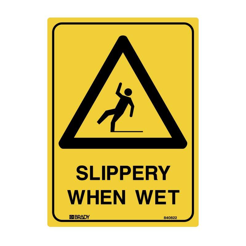 Slippery When Wet Sign 225 X 300mmwxh Polypropylene