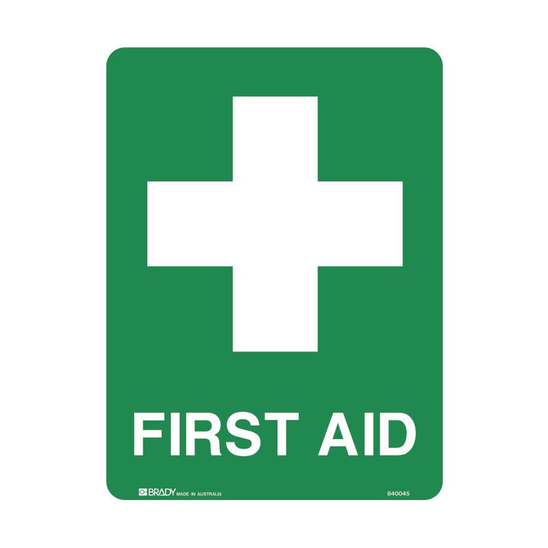 First Aid With Cross Symbol Sign 300 X 450mmwxh Polypropylene