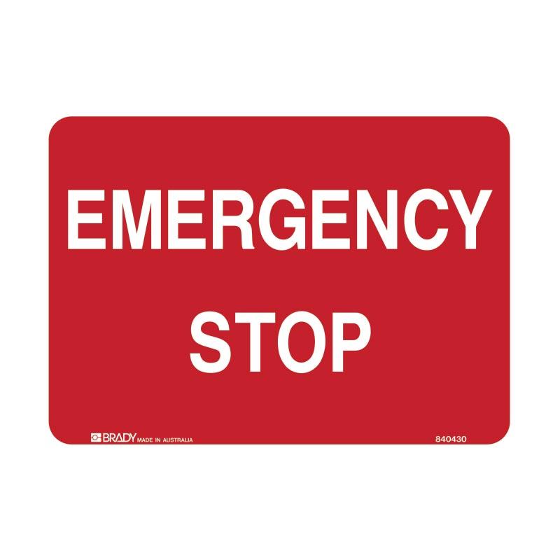 Emergency Stop Sign 250 X 185mmwxh Polypropylene