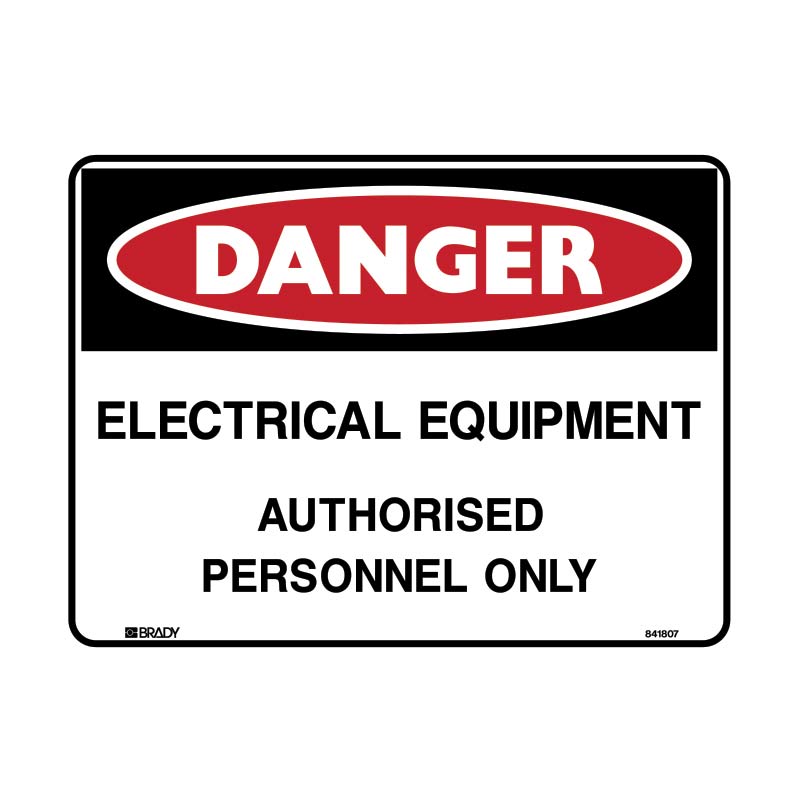 Danger Electrical Equipment Authorised Personnel Only Sign 300 X 225mmwxh Metal
