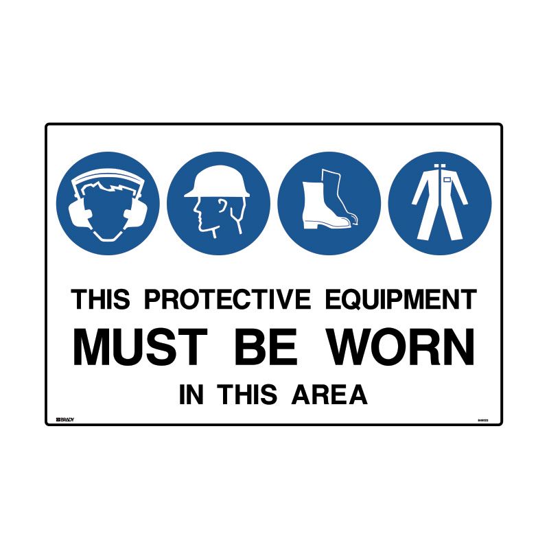 Multiple Condition Sign This Protective Equipment Must Be Worn In This Area Sign 900 X 600mmwxh Meta