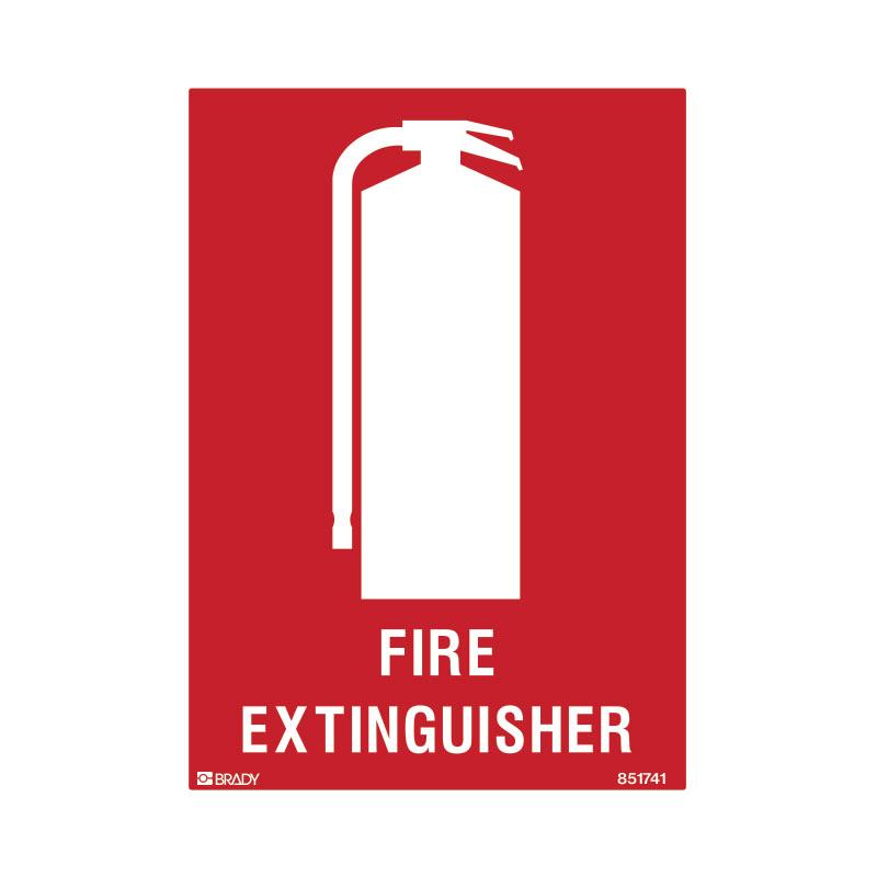 Fire Extinguisher With Fire Extinguisher Picto Sign 90 X 125mmwxh Self Adhesive Pk5